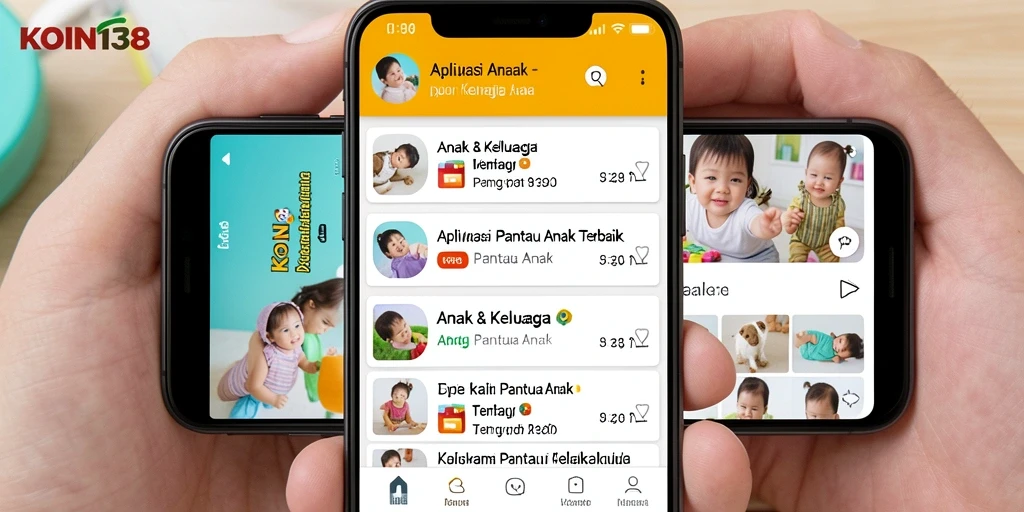 Tampilan antarmuka KOIN138 yang intuitif untuk pemantauan anak.