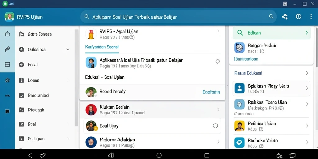 Antarmuka aplikasi Soal Ujian RVIP5 yang interaktif dan informatif.