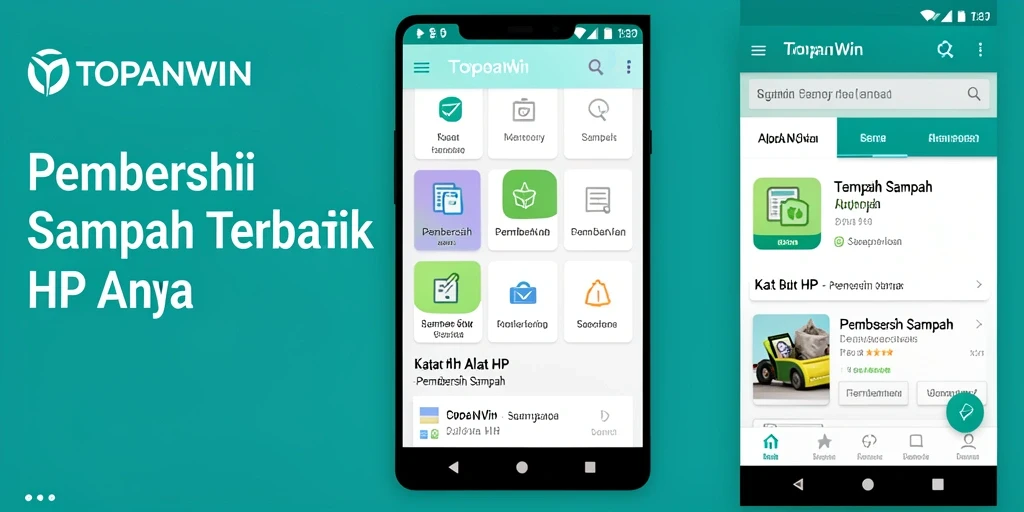 Antarmuka aplikasi TOPANWIN yang menampilkan proses pembersihan sampah.
