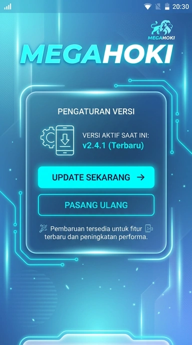 Tampilan riwayat versi megahoki